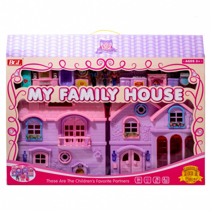 Двухэтажный дом с мини-куклами. артикул: 462406