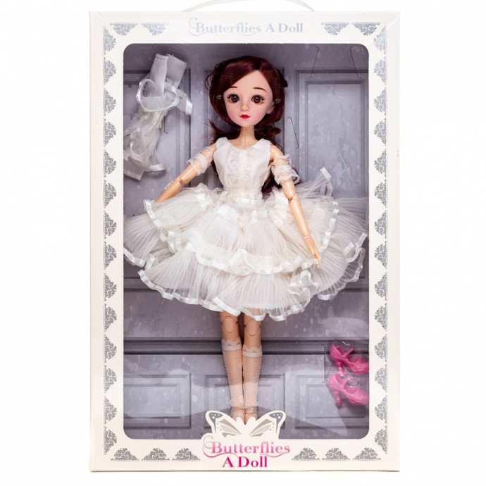 Кукла шарнирная 40 см в наборе с обувью и бантами Артикул 553333